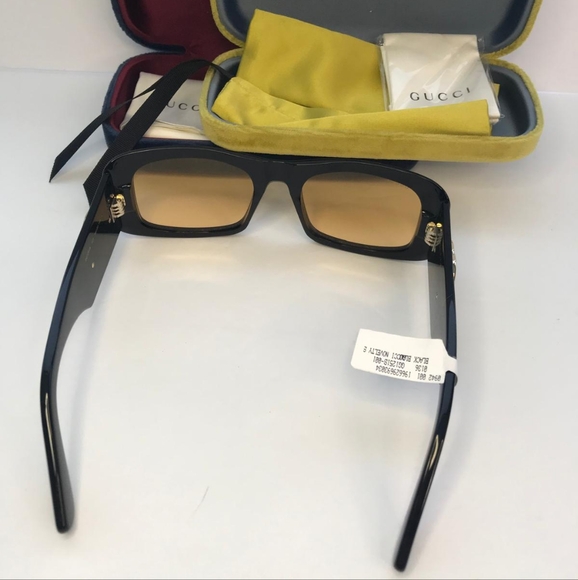 New 💯 Original Gucci Yellow Square Unisex Sunglasses GG1251S 001 - Picture 15 of 17